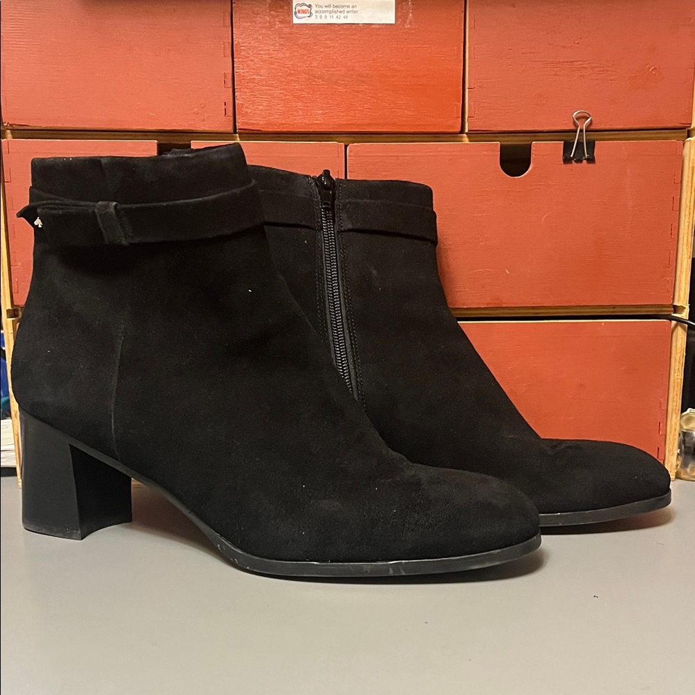 Kate Spade Black Suede Ankle Booties